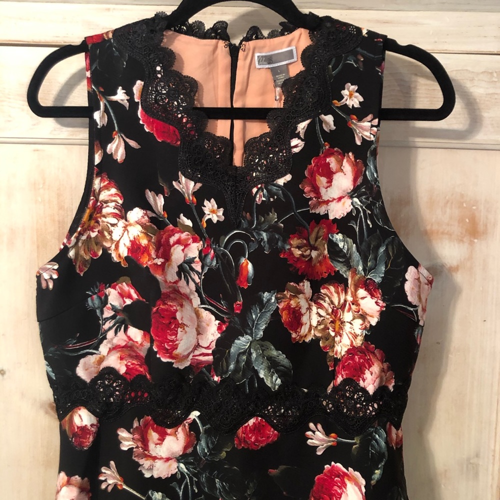 🌺🌼Chelsea28 Blk Foxie Floral Fit & Flare Mini Dress - Picture 2 of 14